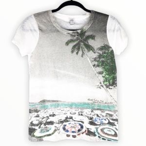 White J. Crew Graphic T-Shirt XSmall 01221 Thailand Island Vacation Short Sleeve